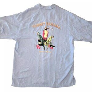 Men's TOMMY BAHAMA "Dealer's Choice - Parrots, Cigars & Poker Chips" SS Shirt.